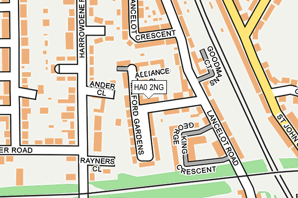 HA0 2NG map - OS OpenMap – Local (Ordnance Survey)