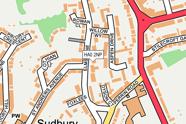 HA0 2NP map - OS OpenMap – Local (Ordnance Survey)