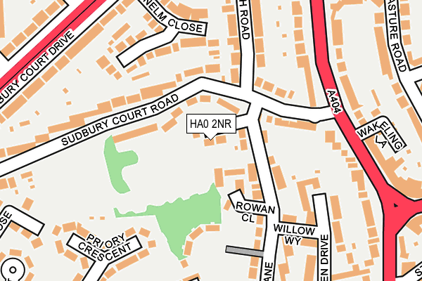 HA0 2NR map - OS OpenMap – Local (Ordnance Survey)