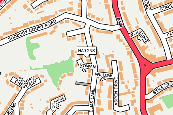 HA0 2NS map - OS OpenMap – Local (Ordnance Survey)