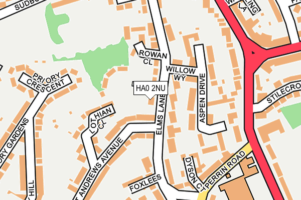 HA0 2NU map - OS OpenMap – Local (Ordnance Survey)