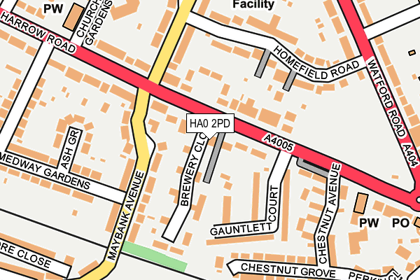 HA0 2PD map - OS OpenMap – Local (Ordnance Survey)