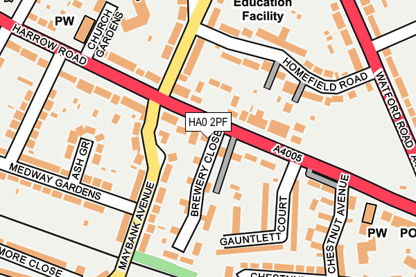 HA0 2PF map - OS OpenMap – Local (Ordnance Survey)