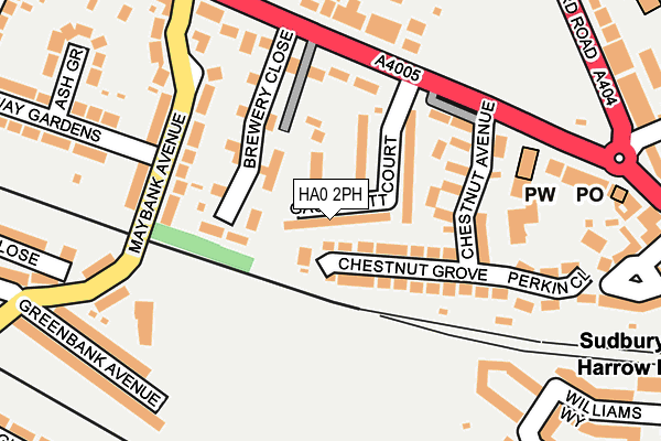 HA0 2PH map - OS OpenMap – Local (Ordnance Survey)