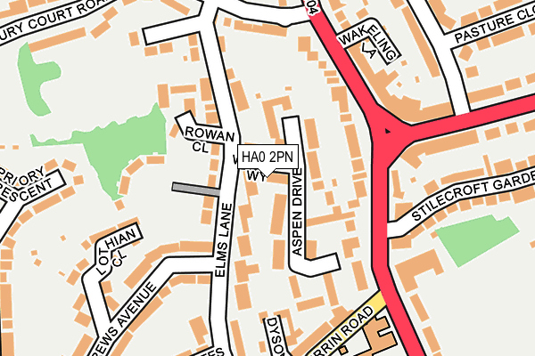 HA0 2PN map - OS OpenMap – Local (Ordnance Survey)