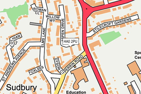 HA0 2PU map - OS OpenMap – Local (Ordnance Survey)