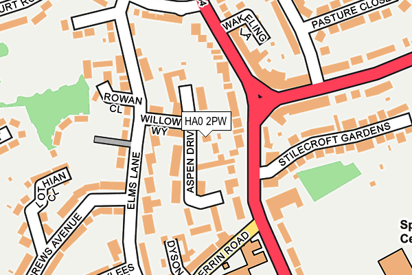 HA0 2PW map - OS OpenMap – Local (Ordnance Survey)