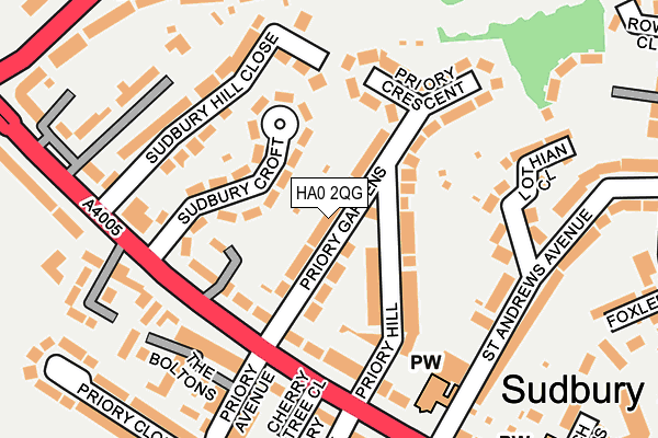 HA0 2QG map - OS OpenMap – Local (Ordnance Survey)