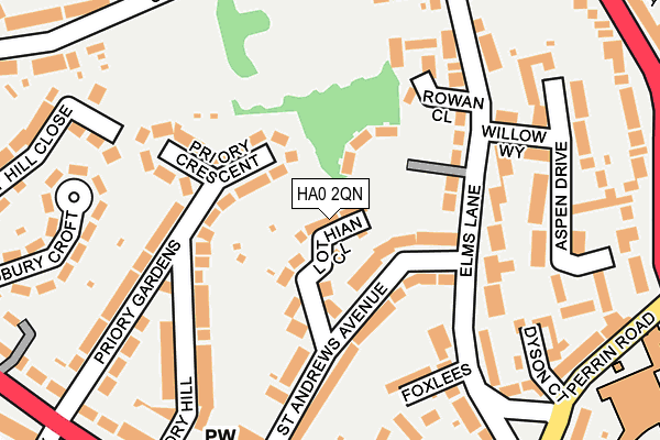 HA0 2QN map - OS OpenMap – Local (Ordnance Survey)