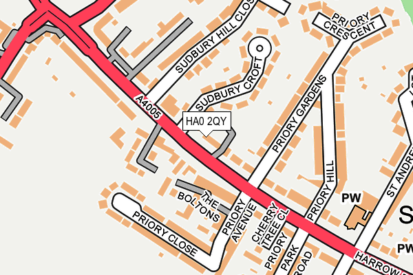 HA0 2QY map - OS OpenMap – Local (Ordnance Survey)