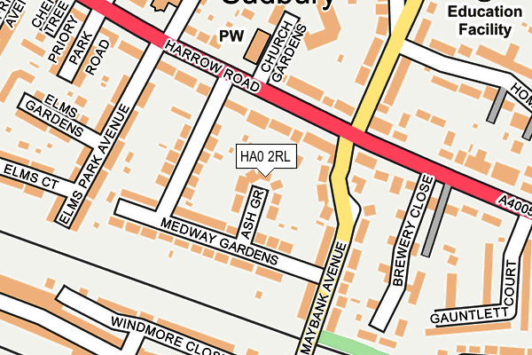HA0 2RL map - OS OpenMap – Local (Ordnance Survey)