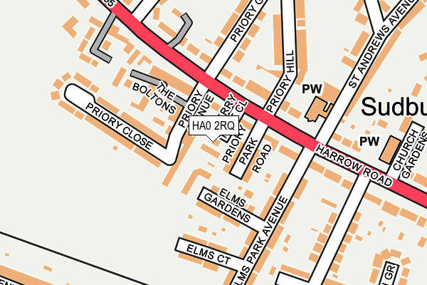 HA0 2RQ map - OS OpenMap – Local (Ordnance Survey)
