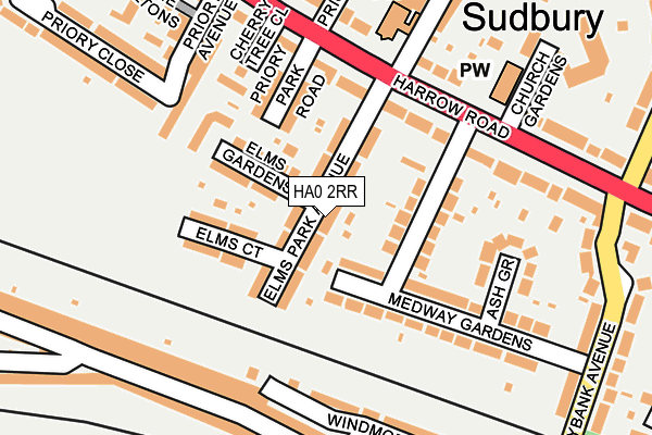 HA0 2RR map - OS OpenMap – Local (Ordnance Survey)