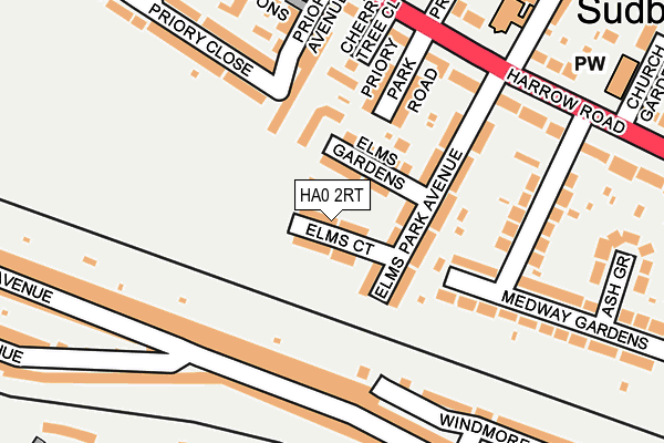 HA0 2RT map - OS OpenMap – Local (Ordnance Survey)