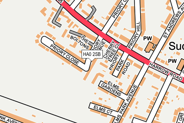 HA0 2SB map - OS OpenMap – Local (Ordnance Survey)