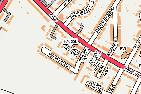 HA0 2SL map - OS OpenMap – Local (Ordnance Survey)