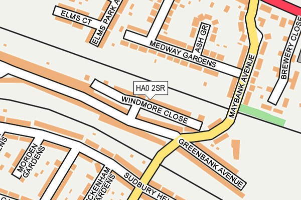 HA0 2SR map - OS OpenMap – Local (Ordnance Survey)