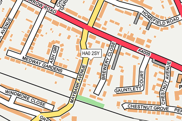HA0 2SY map - OS OpenMap – Local (Ordnance Survey)