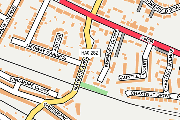 HA0 2SZ map - OS OpenMap – Local (Ordnance Survey)