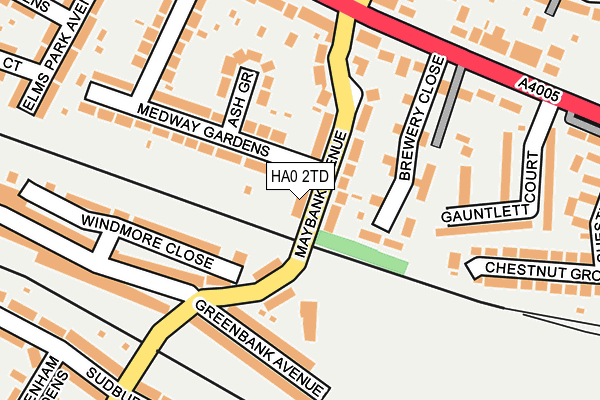 HA0 2TD map - OS OpenMap – Local (Ordnance Survey)