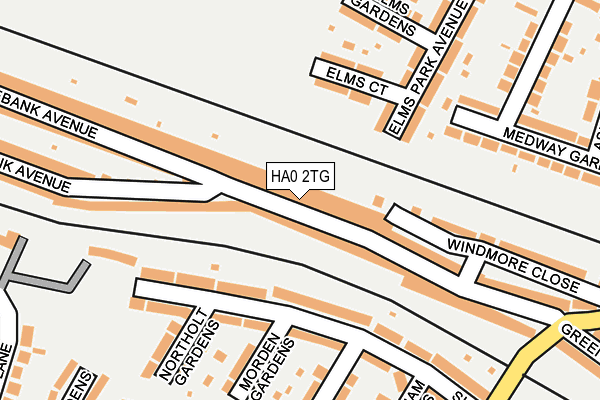 HA0 2TG map - OS OpenMap – Local (Ordnance Survey)