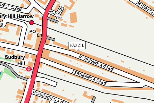 HA0 2TL map - OS OpenMap – Local (Ordnance Survey)