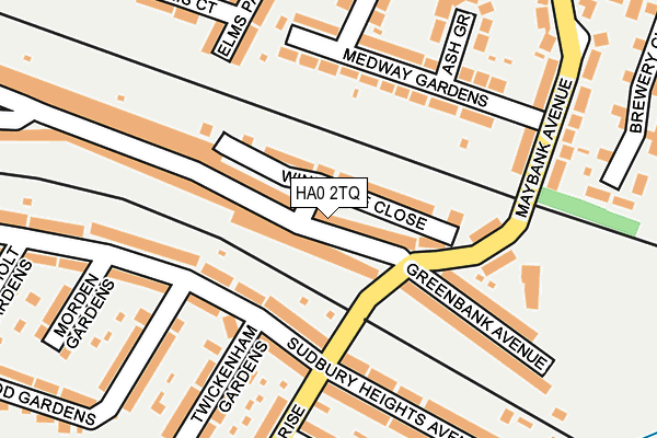 HA0 2TQ map - OS OpenMap – Local (Ordnance Survey)