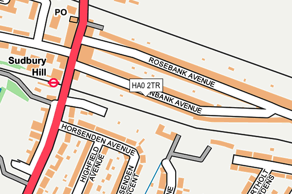 HA0 2TR map - OS OpenMap – Local (Ordnance Survey)