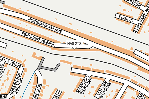 HA0 2TS map - OS OpenMap – Local (Ordnance Survey)
