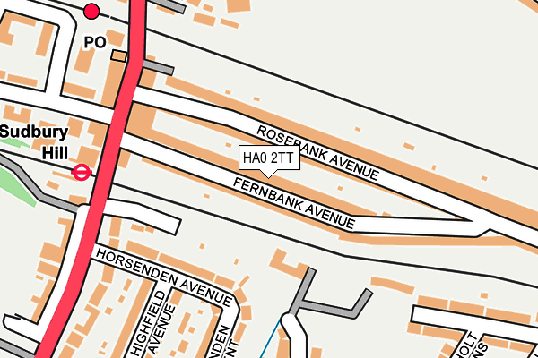 HA0 2TT map - OS OpenMap – Local (Ordnance Survey)