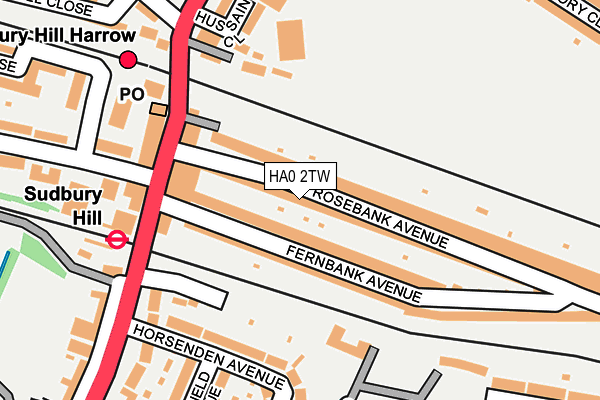 HA0 2TW map - OS OpenMap – Local (Ordnance Survey)