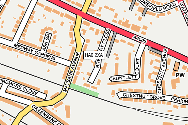 HA0 2XA map - OS OpenMap – Local (Ordnance Survey)