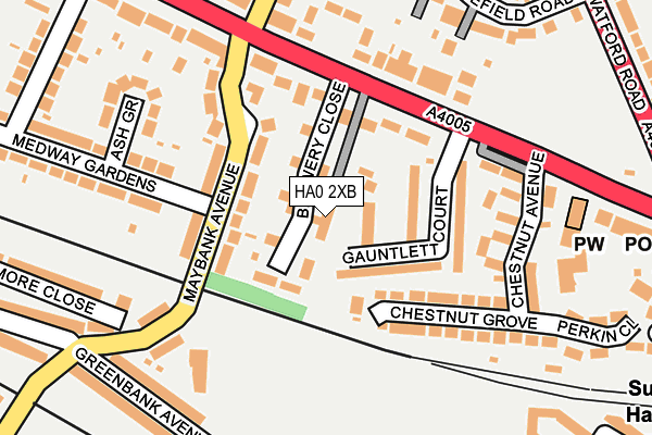 HA0 2XB map - OS OpenMap – Local (Ordnance Survey)