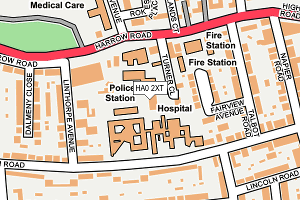 HA0 2XT map - OS OpenMap – Local (Ordnance Survey)
