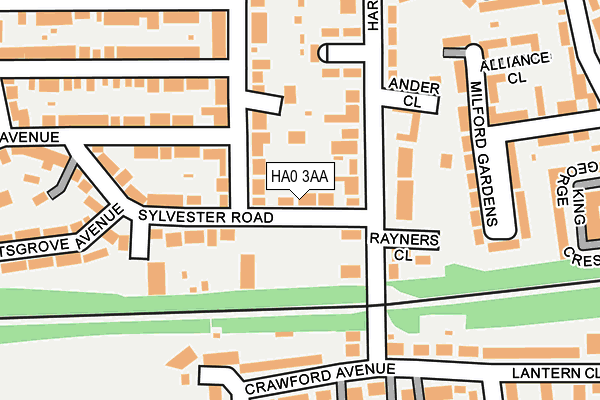 HA0 3AA map - OS OpenMap – Local (Ordnance Survey)
