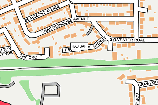 HA0 3AF map - OS OpenMap – Local (Ordnance Survey)