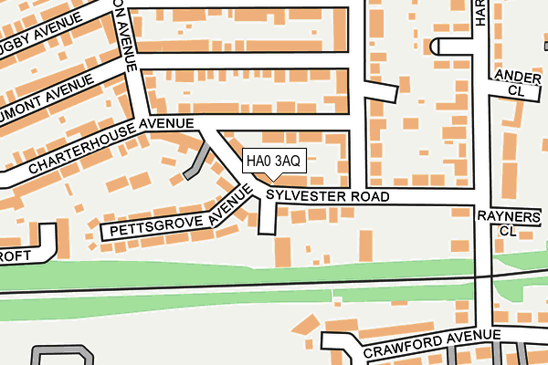 HA0 3AQ map - OS OpenMap – Local (Ordnance Survey)
