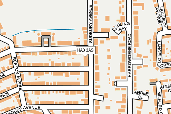 HA0 3AS map - OS OpenMap – Local (Ordnance Survey)