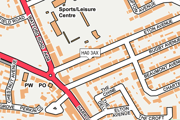 HA0 3AX map - OS OpenMap – Local (Ordnance Survey)