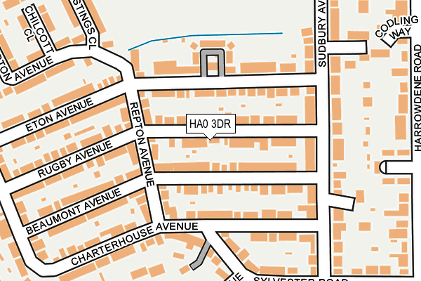 HA0 3DR map - OS OpenMap – Local (Ordnance Survey)