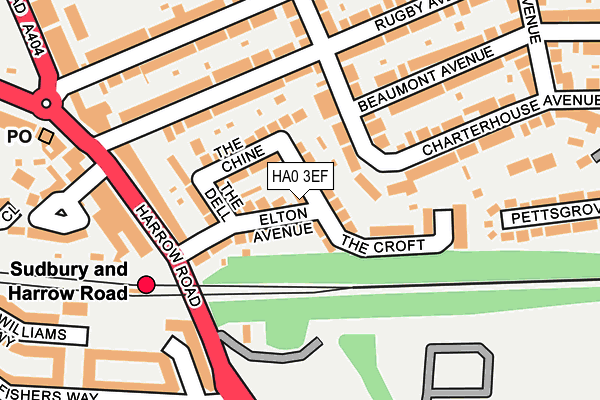 HA0 3EF map - OS OpenMap – Local (Ordnance Survey)