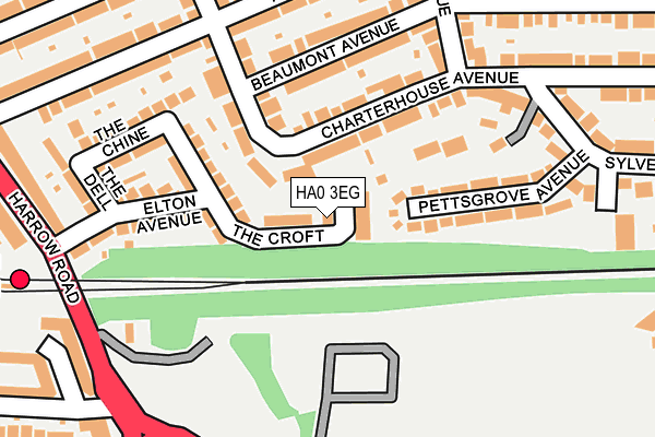 HA0 3EG map - OS OpenMap – Local (Ordnance Survey)