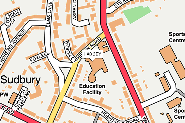 HA0 3EY map - OS OpenMap – Local (Ordnance Survey)