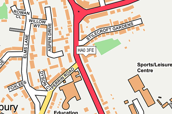 HA0 3FE map - OS OpenMap – Local (Ordnance Survey)
