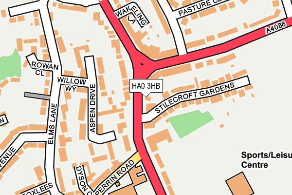 HA0 3HB map - OS OpenMap – Local (Ordnance Survey)