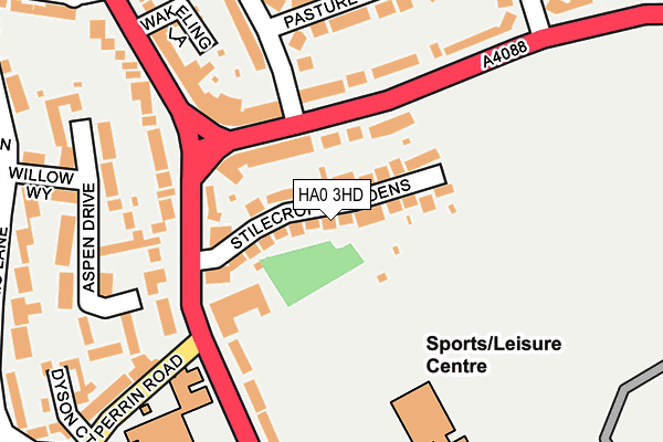 HA0 3HD map - OS OpenMap – Local (Ordnance Survey)
