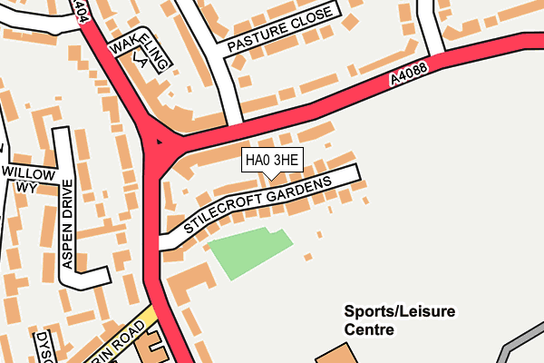 HA0 3HE map - OS OpenMap – Local (Ordnance Survey)