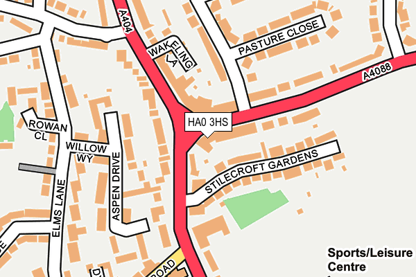 HA0 3HS map - OS OpenMap – Local (Ordnance Survey)