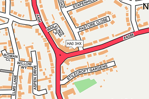 HA0 3HX map - OS OpenMap – Local (Ordnance Survey)
