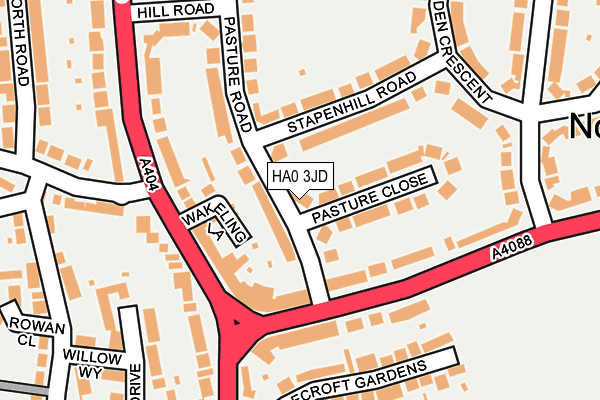 HA0 3JD map - OS OpenMap – Local (Ordnance Survey)